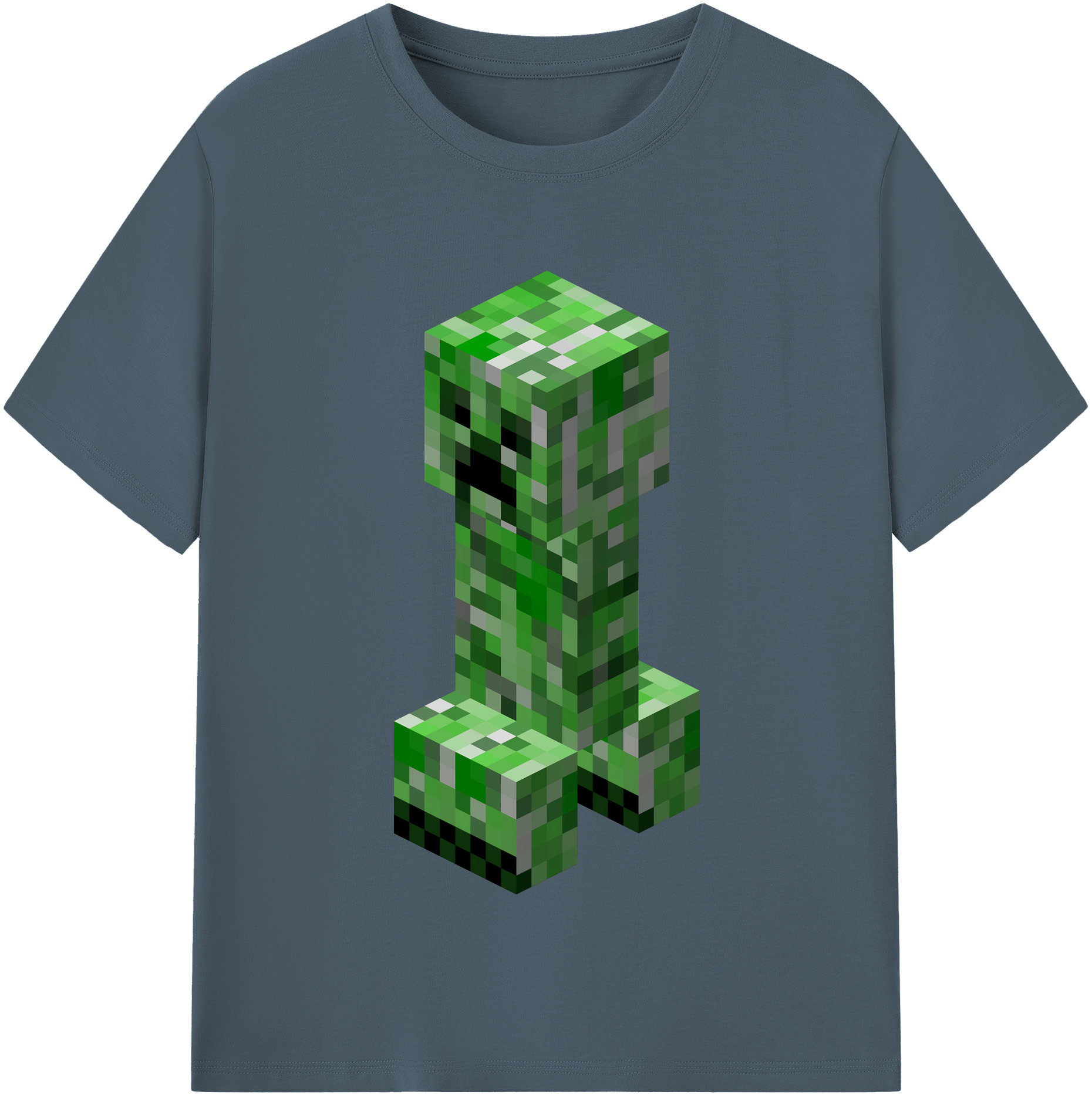 （画像用） マインクラフト ブロックの世界 Minecraft MC Block world 綿100％半袖Tシャツ（フロントプリント）